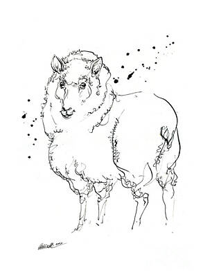 Mammals Drawings - Sheep 2020 01 by Ang El