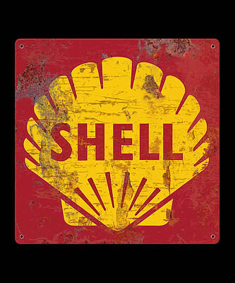 Recently Sold - Transportation Digital Art Rights Managed Images - Shell Logo Royalty-Free Image by Ado Anes