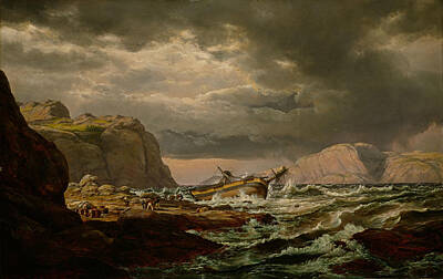 Ingredients Rights Managed Images - Shipwreck on the Coast of Norway - Johan Christian Dahl 1832 Royalty-Free Image by War Is Hell Store