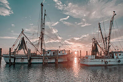 Misty Fog Royalty Free Images - Shrimping Life - Port Royal South Carolina 56TO Royalty-Free Image by Steve Rich
