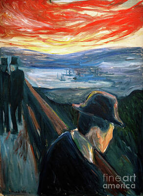 Modern Feathers Art - Sick Mood at Sunset, Despair 1892 - Munch by Edvard Munch