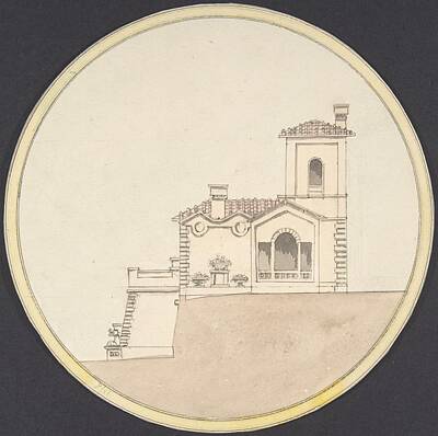 Music Baby - Side Elevation of an Italian Villa Style House Anonymous British 19th century by Artistic Rifki