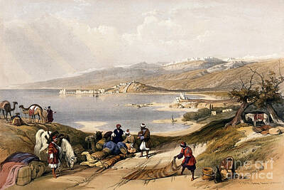 Landscapes Drawings - Sidon David Roberts 1838 q1 by Historic illustrations