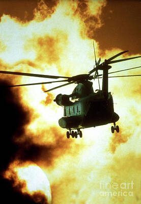Architecture David Bowman - Sikorsky CH-53 Stallion Flying Into the Sunset by Wernher Krutein