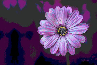 Lilies Digital Art - Single Again by Linda Dunn