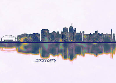Interior Designers Rights Managed Images - Sioux City Skyline Royalty-Free Image by NextWay Art