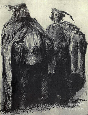 Actors Drawings - Sir John Falstaff and Pistol y1 by Historic Illustrations