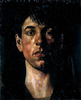 Recently Sold - Portraits Paintings - Sir Stanley Spencer Self Portrait 1914 by Artistic Rifki