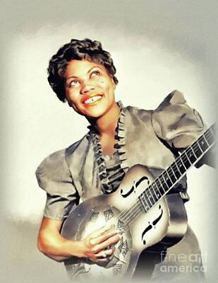 Jazz Painting Royalty Free Images - Sister Rosetta Tharpe, Music Legend Royalty-Free Image by Esoterica Art Agency
