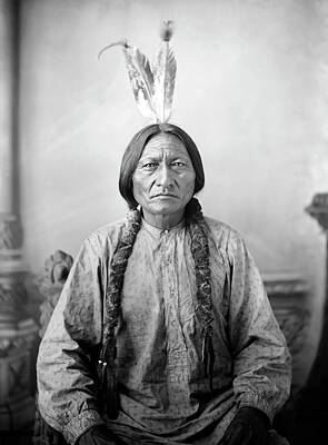 License Plate Letters - Sitting Bull Portrait - Dakota Territory - By David Barry - Circa 1883 by War Is Hell Store