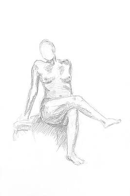 Nudes Royalty-Free and Rights-Managed Images - Sitting Woman.Study 4 by Masha Batkova