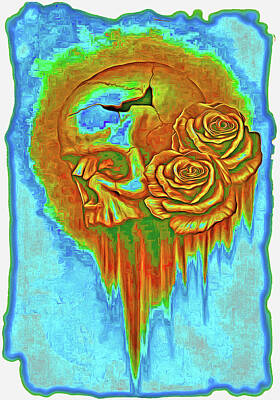 Abstract Graphics - Skull and Roses 26 by John Shepherd