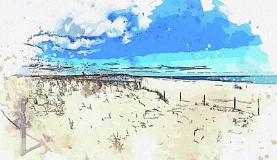 Abstract Skyline Paintings - .Slaughter Beach, Delaware by Celestial Images