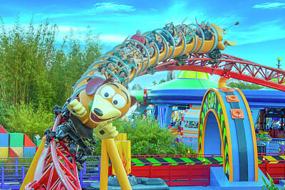 Recently Sold - Mark Andrew Thomas Rights Managed Images - Slinky Dog Dash Roller Coaster Royalty-Free Image by Mark Andrew Thomas