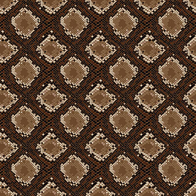 Reptiles Royalty-Free and Rights-Managed Images - Snake Skin Seamless Pattern - Brown by Studio Grafiikka