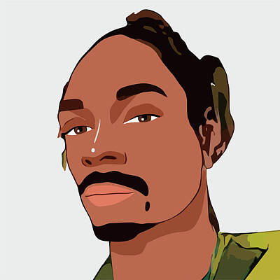 Celebrities Digital Art - Snoop Dogg Cartoon Portrait 1 by Ahmad Nusyirwan