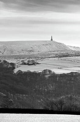 Outerspace Patenets Rights Managed Images - Snow Covered Fields And Stoodley Pike Moor Royalty-Free Image by Philip Openshaw