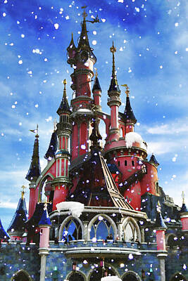 Fantasy Digital Art - Snowed Disney Castle by Mihaela Pater
