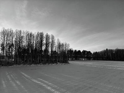 Clouds Royalty Free Images - Snowy fields. Kulovesi winter bw Royalty-Free Image by Jouko Lehto