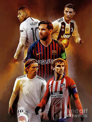 Football Painting Royalty Free Images - Soccer Celebrities  Royalty-Free Image by Gull G