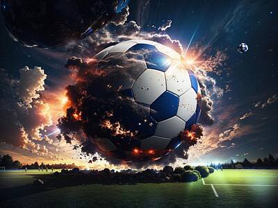 Sports Royalty-Free and Rights-Managed Images - Soccer Explosion by George Hite