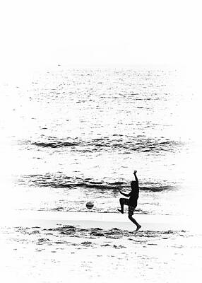 Football Royalty-Free and Rights-Managed Images - Soccer on the Beach by Doug Matthews
