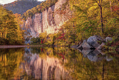 Traditional Kitchen Royalty Free Images - Soft Light On Roark Bluff - Buffalo National River Reflections Royalty-Free Image by Gregory Ballos