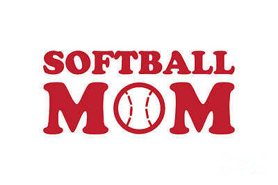 Egon Schiele - Softball Mom Red by College Mascot Designs