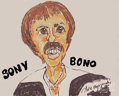 Music Mixed Media - Sonny Bono The Beat Goes On  by Geraldine Myszenski