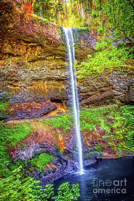 Featured Tapestry Designs Rights Managed Images - South Falls Waterfall Royalty-Free Image by Jon Burch Photography