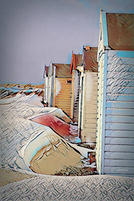 Celebrity Pop Art Potraits Rights Managed Images - Southwold Promenade Beach Huts, Suffolk UK Royalty-Free Image by Marlene Watson and Art Crew NZ
