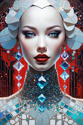 Portraits Digital Art - Space Age Fashion by Manjik Pictures
