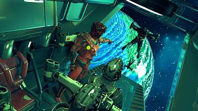 Science Fiction Digital Art - Space Marines Drop 2 by David Luebbert