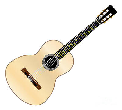 Comics Digital Art - Spanish Acoustic  Guitar by Bigalbaloo Stock