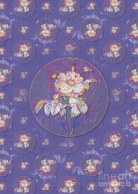 Antlers Royalty Free Images - Speckled Provins Rose Geometric Mosaic Pattern in Veri Peri n.0370 Royalty-Free Image by Holy Rock Design