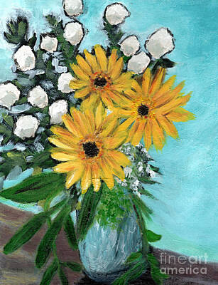 Sunflowers Paintings - Spring Bouquet by Carol Eliassen