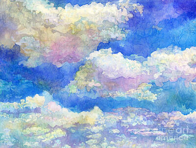 Paintings - Spring Day-Fluffy Clouds by Hailey E Herrera