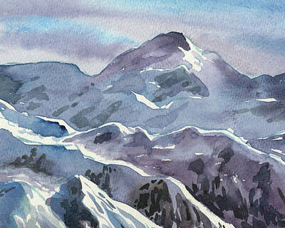 Mountain Paintings - Spring In The Mountains Watercolor Painting  by Irina Sztukowski