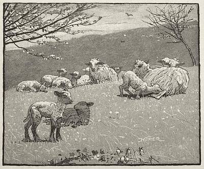 From The Kitchen - Spring Lamb 1880 Winslow Homer  by MotionAge Designs