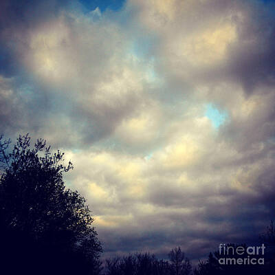 Frank J Casella Rights Managed Images - Spring Storm Clouds  At Sunset - Heat Effect Royalty-Free Image by Frank J Casella
