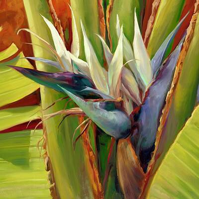 Royalty-Free and Rights-Managed Images - Square White Bird of Paradise. by Laurie Snow Hein