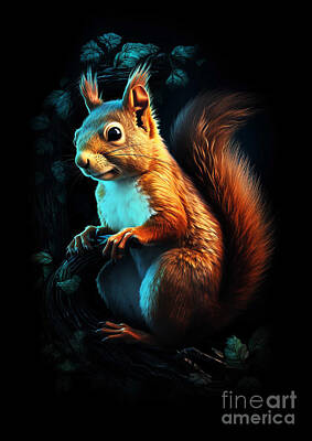 Ballerina Rights Managed Images - Squirrels mammal CDIX animal black background Royalty-Free Image by Rhys Jacobson