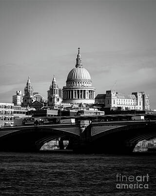 Works Progress Administration Posters Rights Managed Images - St Pauls Cathedral Royalty-Free Image by Robert Yaeger