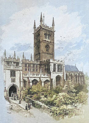 City Scenes Drawings - St Peters Collegiate Church v5 by Historic Illustrations