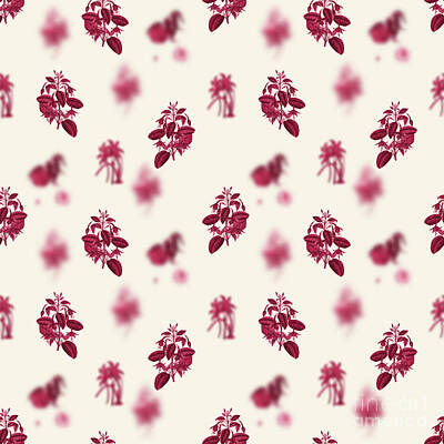 Roses Mixed Media - Standishs Fuchsia Flower Botanical Seamless Pattern in Viva Magenta n.1073 by Holy Rock Design