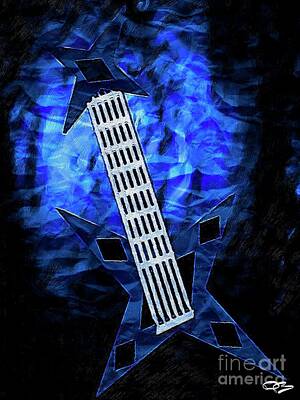 Musician Digital Art - Star Shaped Guitar 2 by Douglas Brown