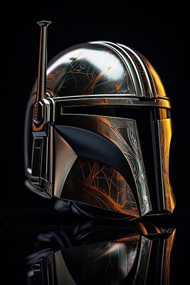 Science Fiction Digital Art - Star Wars - Mandalorian Helmet 20 by Sotiris Filippou