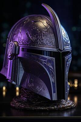 Science Fiction Royalty-Free and Rights-Managed Images - Star Wars - Mandalorian Helmet 47 by Sotiris Filippou