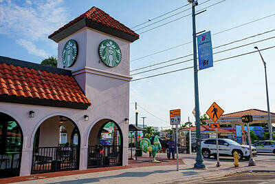 Cities Rights Managed Images - Starbucks Calle Ocho 8th Street Miami Royalty-Free Image by Felix Mizioznikov