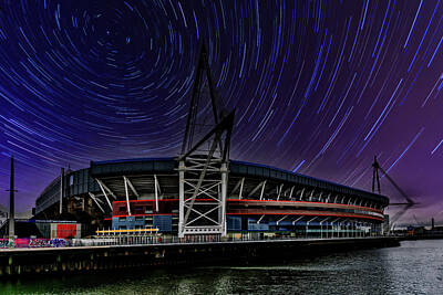Global Design Shibori Inspired - Stars Over The Principality Stadium by Steve Purnell